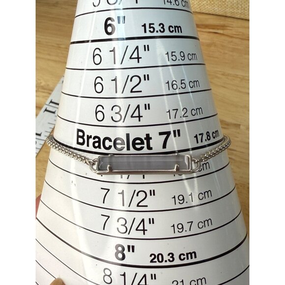 Kendra Scott Silver Adjustable Chain Bracelet With Rectangular Bar Design Modern - Picture 9 of 10